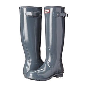 New In Box Hunter Women’s Original Tall Gloss Rain Boots in Graphite